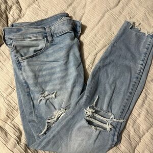 American Eagle Outfitters Blue Skinny Distressed Jeans